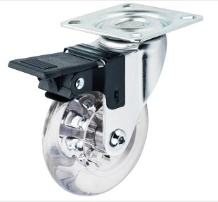 RODIZIO PLACA FREIO 2'' CRISTAL PU COM TRATAMENTO UV (45Kg) - COLSON