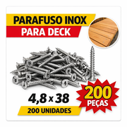 Parafuso Inox 304 Para Deck Madeira 4,8x38 Phillips 200un