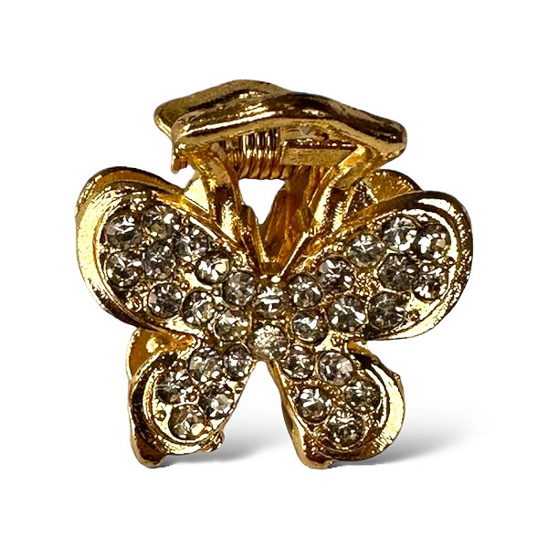 Piranha Farfalla | Piranha de cabelo de metal dourado com strass