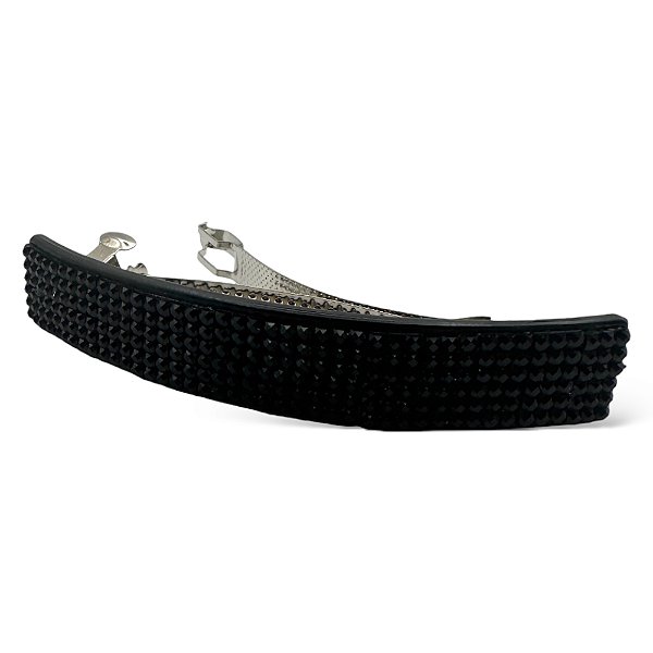 Presilha Erica | Presilha prateada com strass pretos