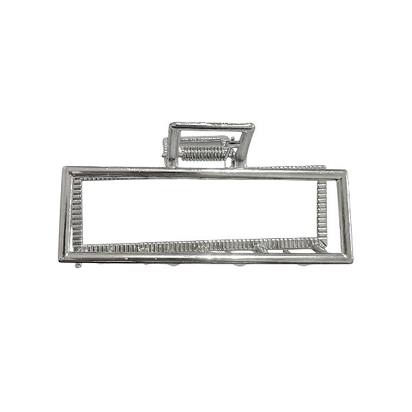 Piranha Firenze | Piranha de cabelo retangular prateada