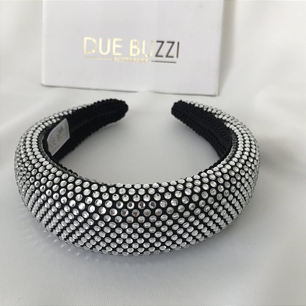Tiara Isa | Tiara alta com pedraria prateada