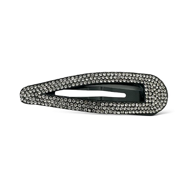 Presilha Gabriela | Tic tac preto com strass pratas