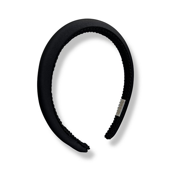 Tiara Preta Fina Acolchoada de Cetim
