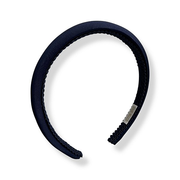 Tiara Azul Marinho Fina Acolchoada de Cetim