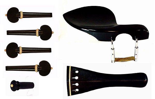 Conjunto Ébano Modelo Heart com Marfim para Violino (SEM ADAPTAÇÃO)