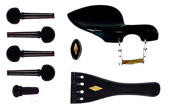 Conjunto Ébano Modelo Swiss com Losangulo Niquelado para Viola (SEM ADAPTAÇÃO)