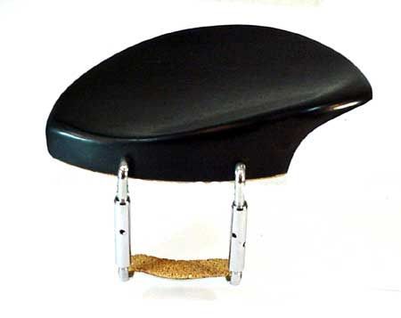 Queixeira Modelo Teka de Ébano Com Parafuso Simples Cromado para Violino