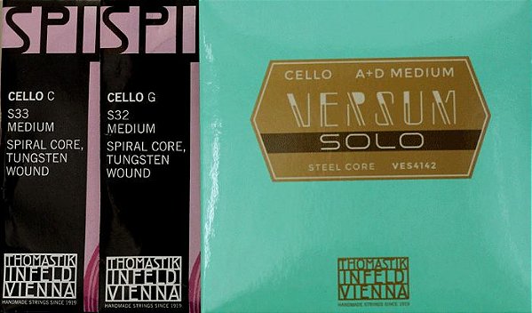Cordas Thomastik Versus solo com Spirocore Tungstênio para Cello