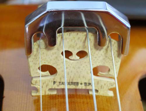 Surdina para Estudo de Metal Cromado, para Violino e Viola (Abafa o Som)