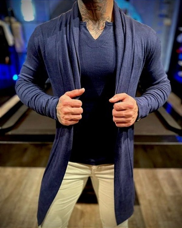Cardigan Azul Marinho.