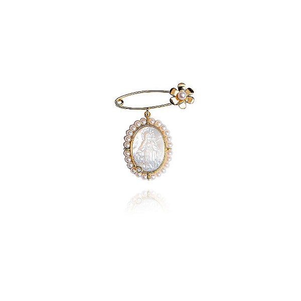 ALFINETE DAISY N.S DAS GRAÇAS PÉROLAS OVAL