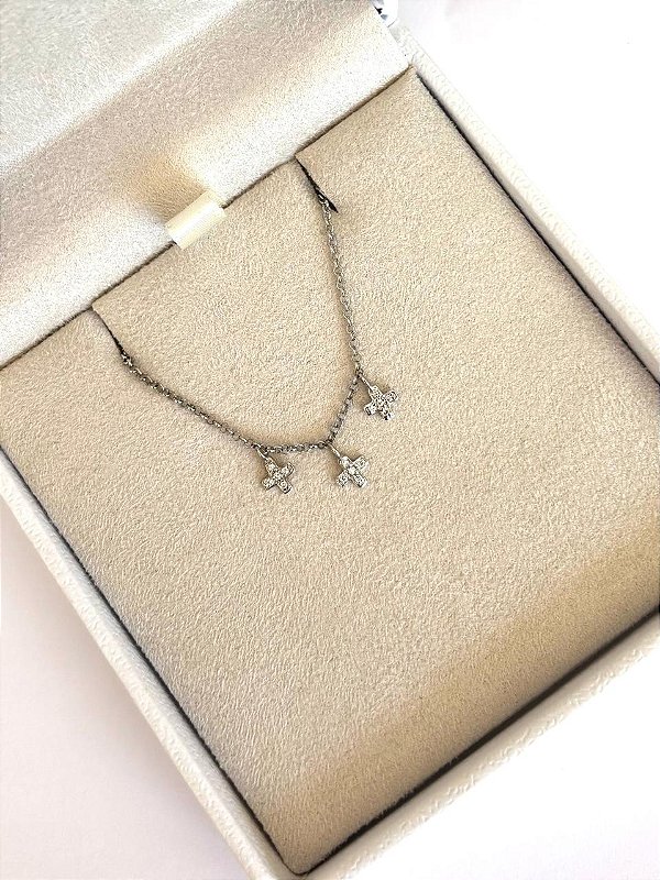 PULSEIRA OURO BRANCO 3 CRUZES DE DIAMANTE