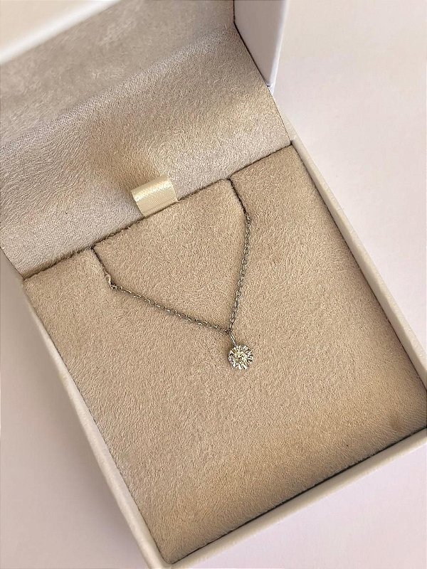 PULSEIRA OURO BRANCO PINGENTE DIAMANTE