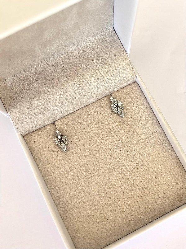 BRINCO OURO BRANCO DIAMANTE