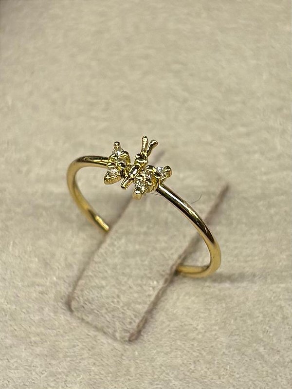 ANEL BORBOLETA DIAMANTE