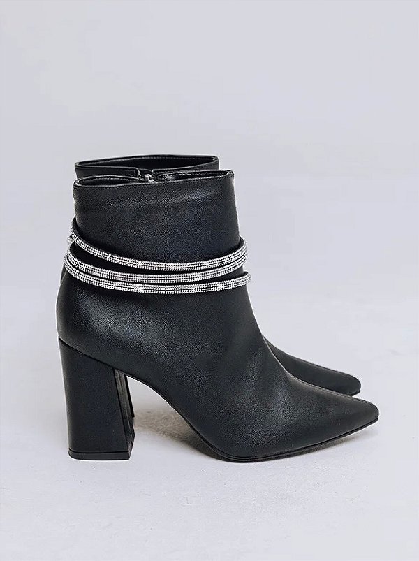 Bota Hanna Preta com Brilho