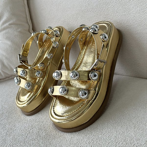 Bella - Sandália Feminina Dourada
