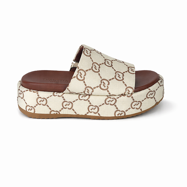 Zaya - Tamanco Flatform Feminina Marrom/Nude