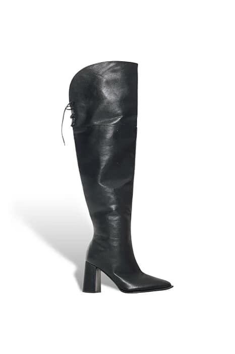 Dominique - Bota Over com Salto Bloco Preta