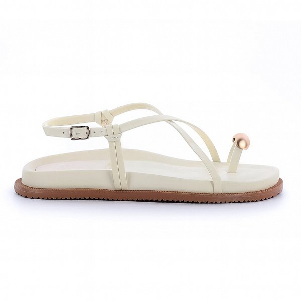 Vitória - Sandália Feminina Off White