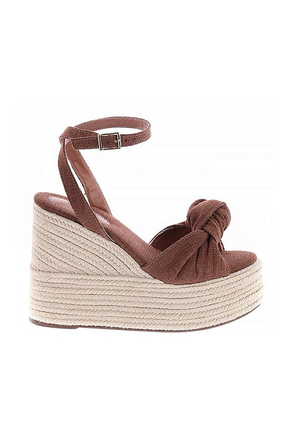 PRÉ VENDA - Duna - Sandalia Anabela Marrom