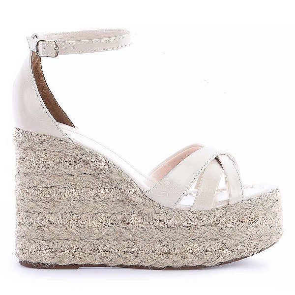 Marbella - Sandália Anabela Off White