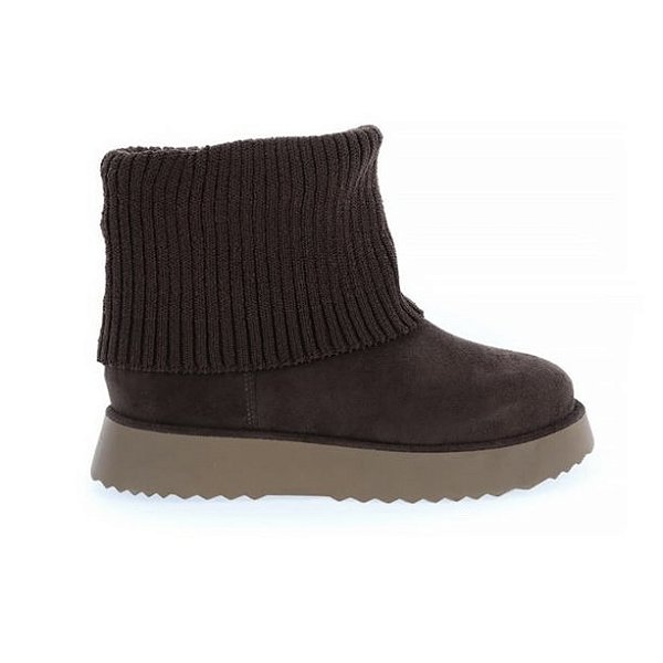Mabel - Bota Tricô Cano Médio Marrom