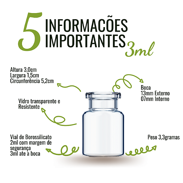 Penicilina 3ml só Vidro - Kit 50 unidades