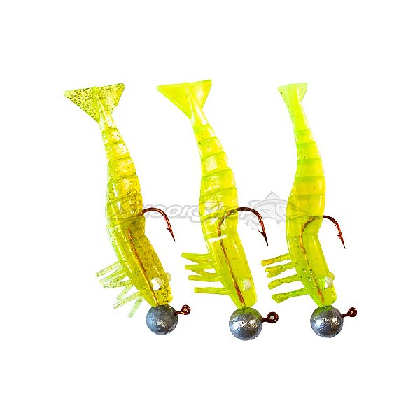 Kit Camarão Artificial DOA com Jig Head