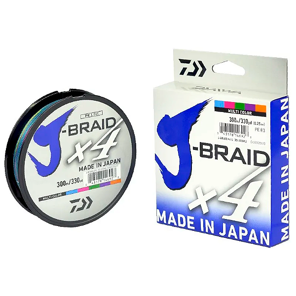 Linha Multifilamento Daiwa J-Braid 4x Multi-Color