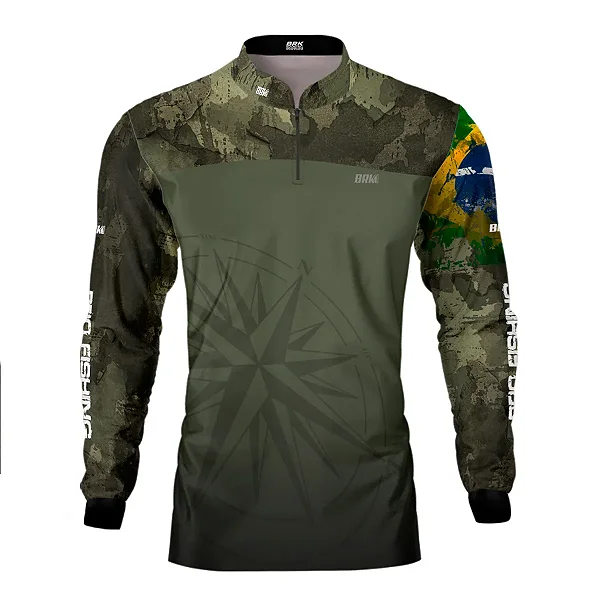 Camisa Agro Brk Bussola Brasil Camuflada Proteção Solar UV50+ G