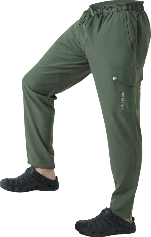 Calça Masculina De Pesca Mar Negro Flex Musgo