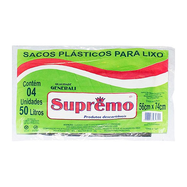 6 SACO DE LIXO SUPREMO 50L