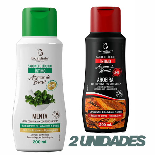 Sabonete Intimo aroeira e menta 2 unidades 200ml