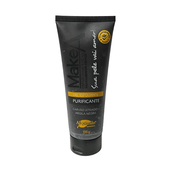 Gel Esfoliante Purificante Carvão Ativado e Argila Negra 100g - Alquimia Cosméticos