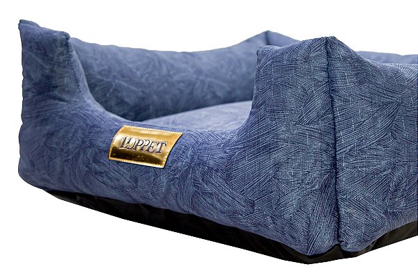Cama Quadrada para Cachorro ou Gato Luppet Luxo Azul Petróleo Tamanho:M