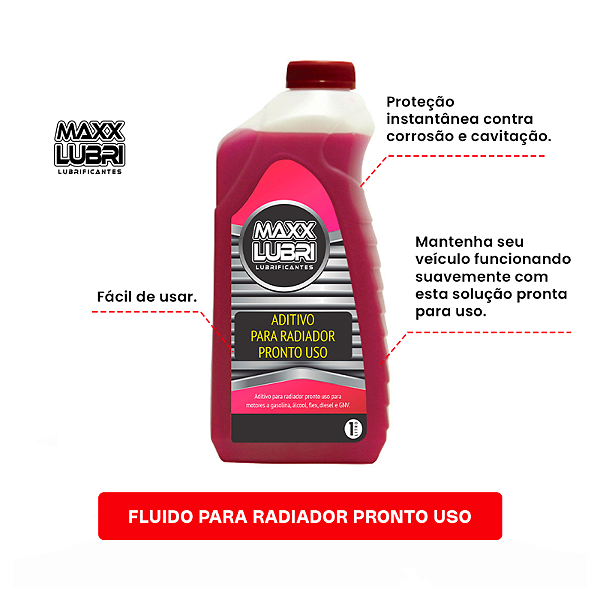 MAXX LUBRI ADITIVO PARA RADIADOR PRONTO USO ROSA 1LT