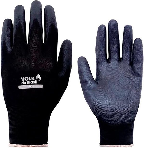LUVA MULTITATO VOLK NYLON COM BANHO DE PU PRETA C.A 30916 Tamanho:M - Limpeza Automotiva - Luva mecanico