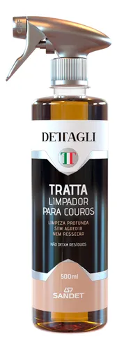 LIMPADOR PARA COUROS TRATTA 500ML DETTAGLI - LIMPA COURO - Limpeza Automotiva