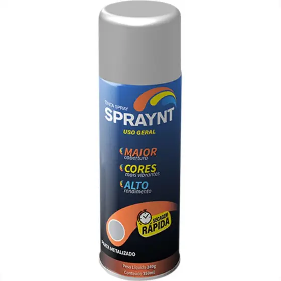 TINTA SPRAY PRATA METALICA 350ML/240G SPRAYNT