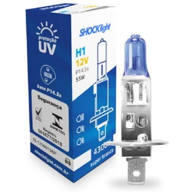 LAMPADA HALOGENA H1 12V Super Branca - Lampada H1 12V
