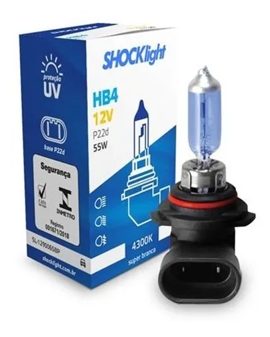 HB4 - 12V - Lâmpada Super Branca Hb4 55w 12v 4300k P22d Sl-129006sbp - Super Branca - PONTO M PECAS AUTOMOTIVAS