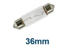 TORPEDO 36MM - 12V - MEDIA - LAMPADA HALOGENA TORPEDO 36MM - Media 36 mm 12v 5w Techone - PONTO M PECAS AUTOMOTIVAS