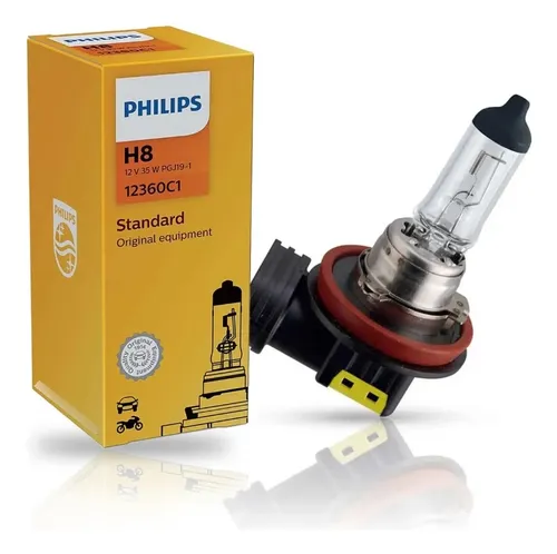 H8 - 12V - Lampada Automotiva H8 12 Volts 35 Watts Original Philips - PONTO M PECAS AUTOMOTIVAS