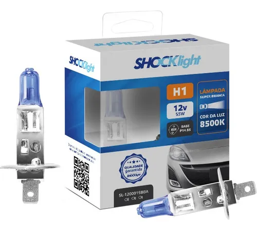 Par H1 55w 8500k 12v Super Brancas Sl120001sbba - Shocklight - PONTO M PECAS AUTOMOTIVAS