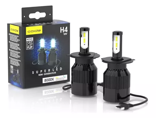 H4 - 12v - Kit Super Led Techone 8000k 12v H4 - PONTO M PECAS AUTOMOTIVAS