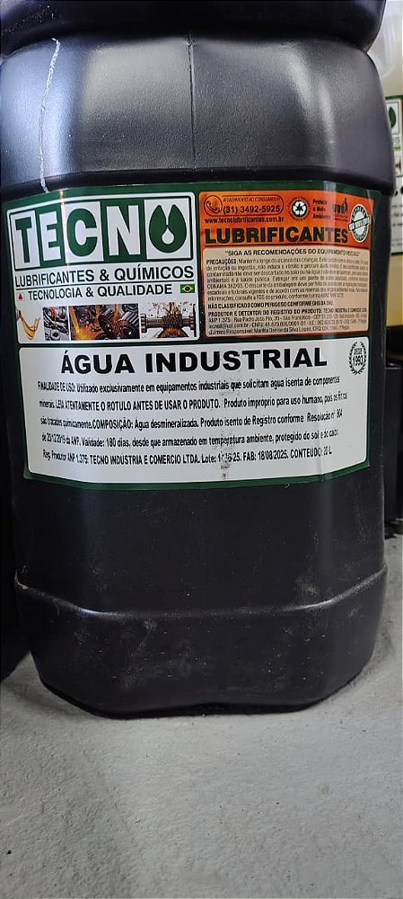 AGUA INDUSTRIAL - AGUA DESMINERALIZADA BD 20LT - Tecno