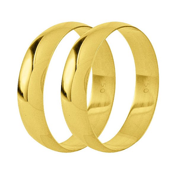 Aliança tradicional em ouro 18k com 5mm 2,6g (unidade)