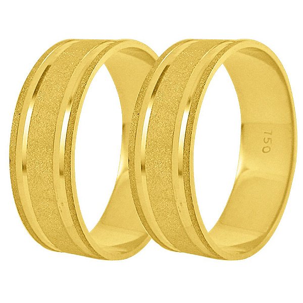 Aliança trabalhada em ouro 18k com 6mm 3,5g (unidade)